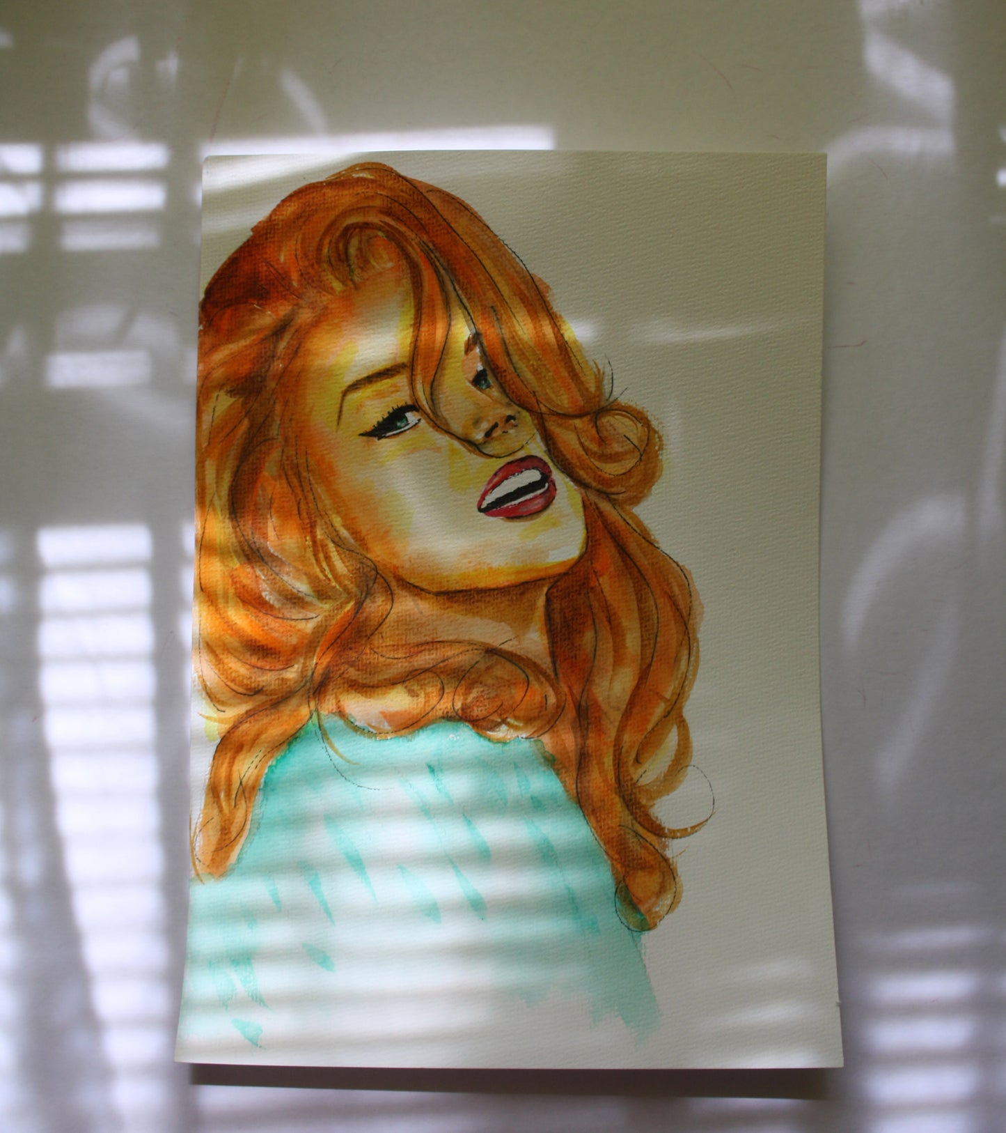 Ann-Margret, ORIGINAL Watercolour Painting, Artwork by Svetlana Pelin