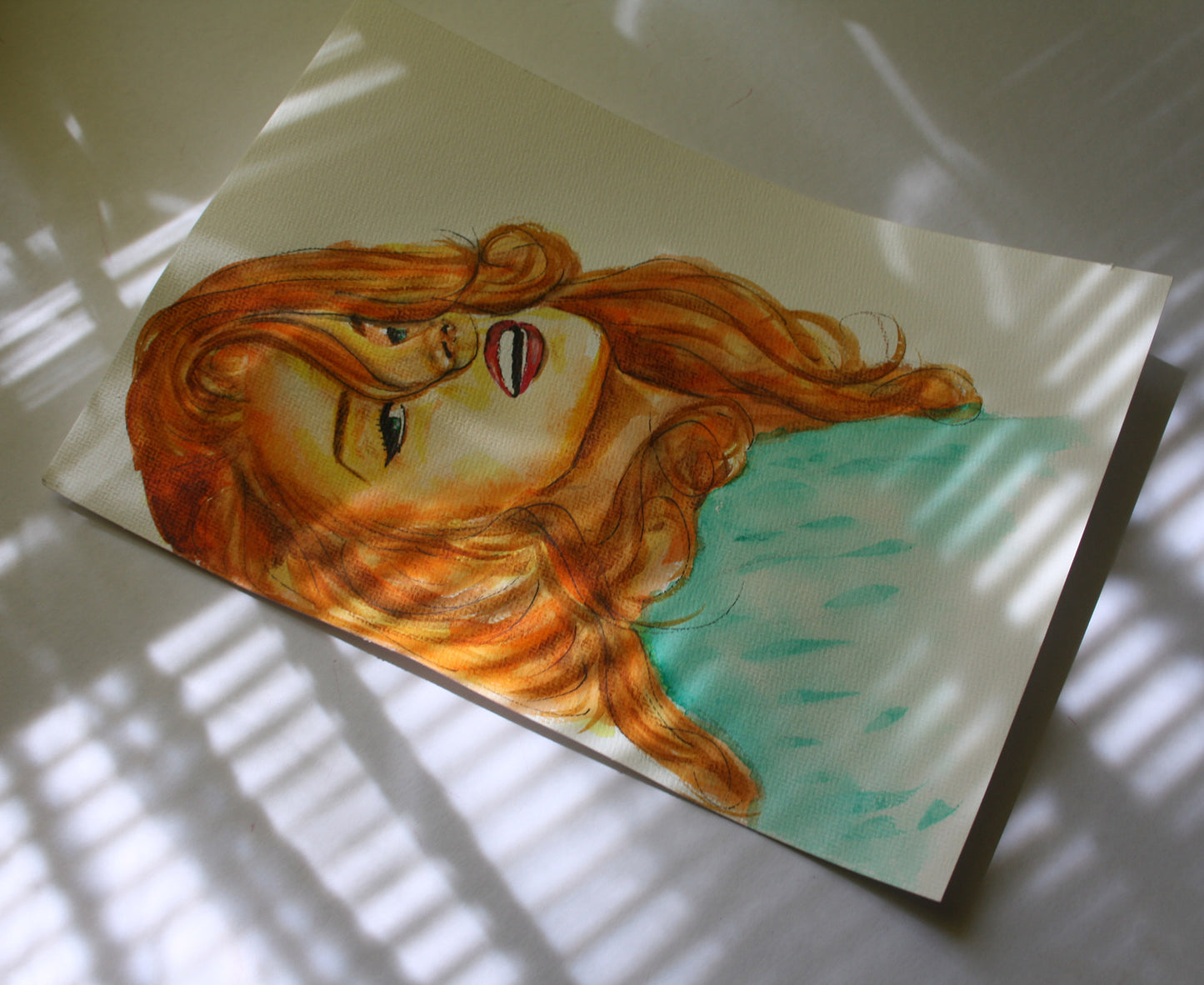 Ann-Margret, ORIGINAL Watercolour Painting, Artwork by Svetlana Pelin