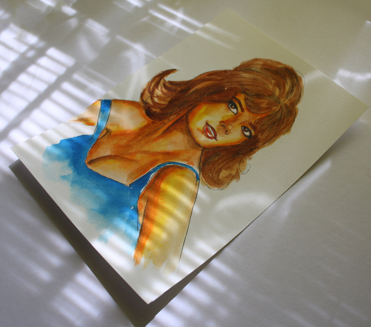 Natalie Wood, ORIGINAL Watercolor Painting, Artwork by Svetlana Pelin