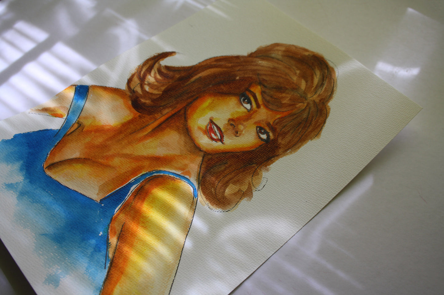 Natalie Wood, ORIGINAL Watercolor Painting, Artwork by Svetlana Pelin