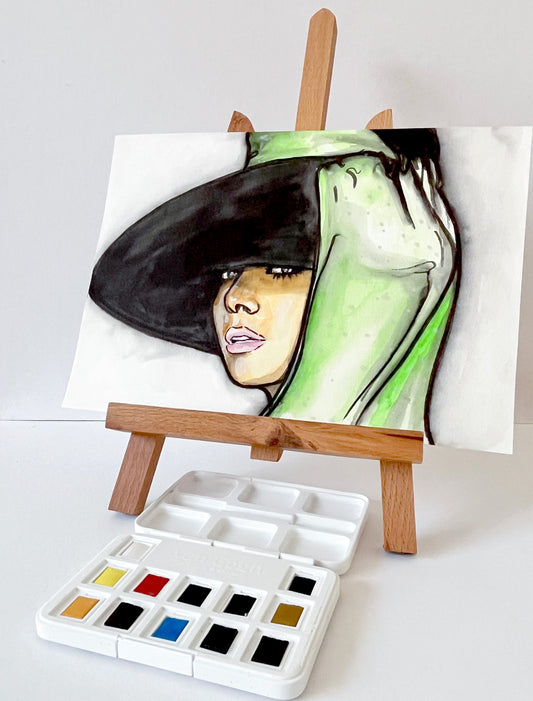 Audrey Hepburn, Breakfast at Tiffany's, ORIGINAL Watercolor Painting, Artwork by Svetlana Pelin