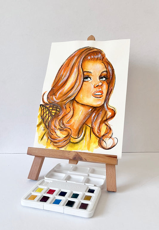 Ann-Margret, ORIGINAL Watercolor Painting, Artwork by Svetlana Pelin