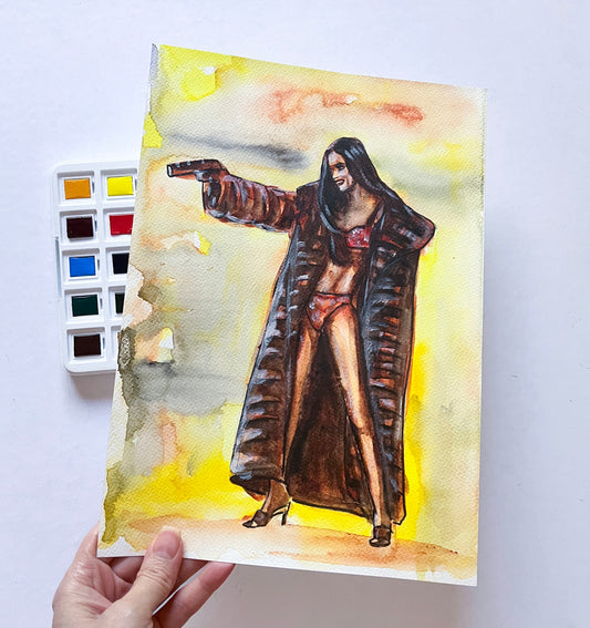 Demi Moore, ORIGINAL Watercolour Painting, Artwork by Svetlana Pelin