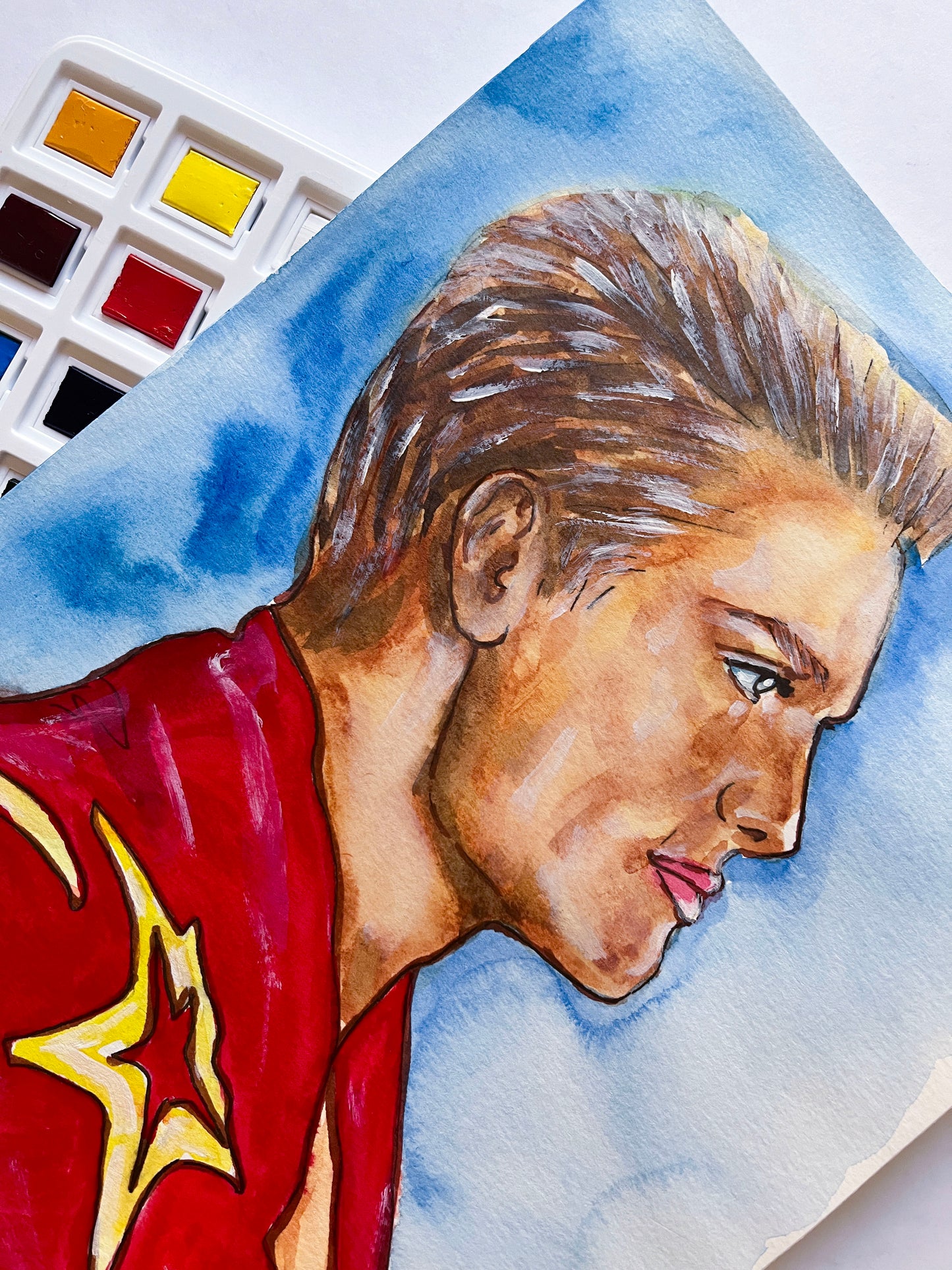 Dolph Lundgren, Ivan Drago, Rocky, ORIGINAL Watercolour Painting, Artwork by Svetlana Pelin