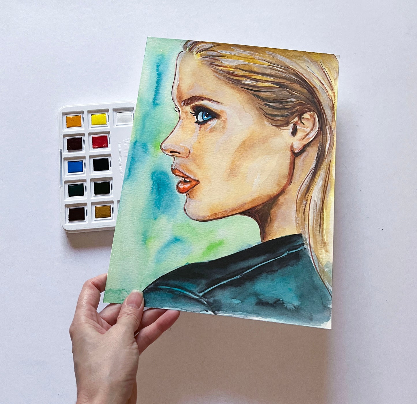 Doutzen Kroes, ORIGINAL Watercolor Painting, Artwork by Svetlana Pelin