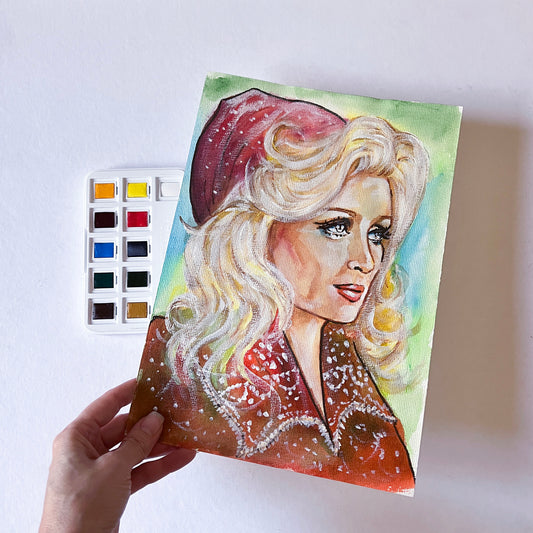 Dolly Parton, ORIGINAL Watercolour Painting, Artwork by Svetlana Pelin