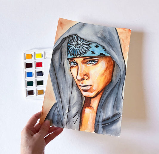Eminem, ORIGINAL Watercolour Painting, Artwork by Svetlana Pelin