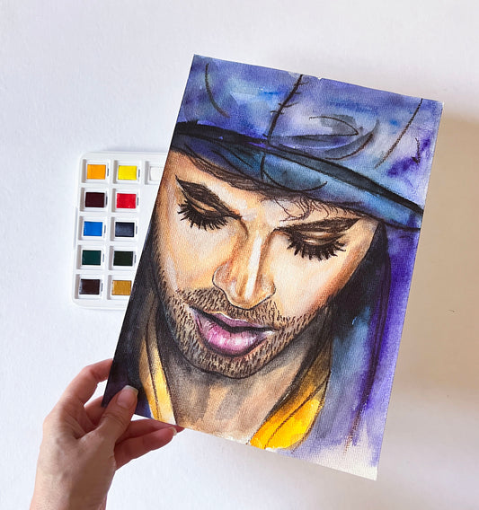 Enrique Iglesias, Hoodie, ORIGINAL Watercolor Painting by Svetlana Pelin