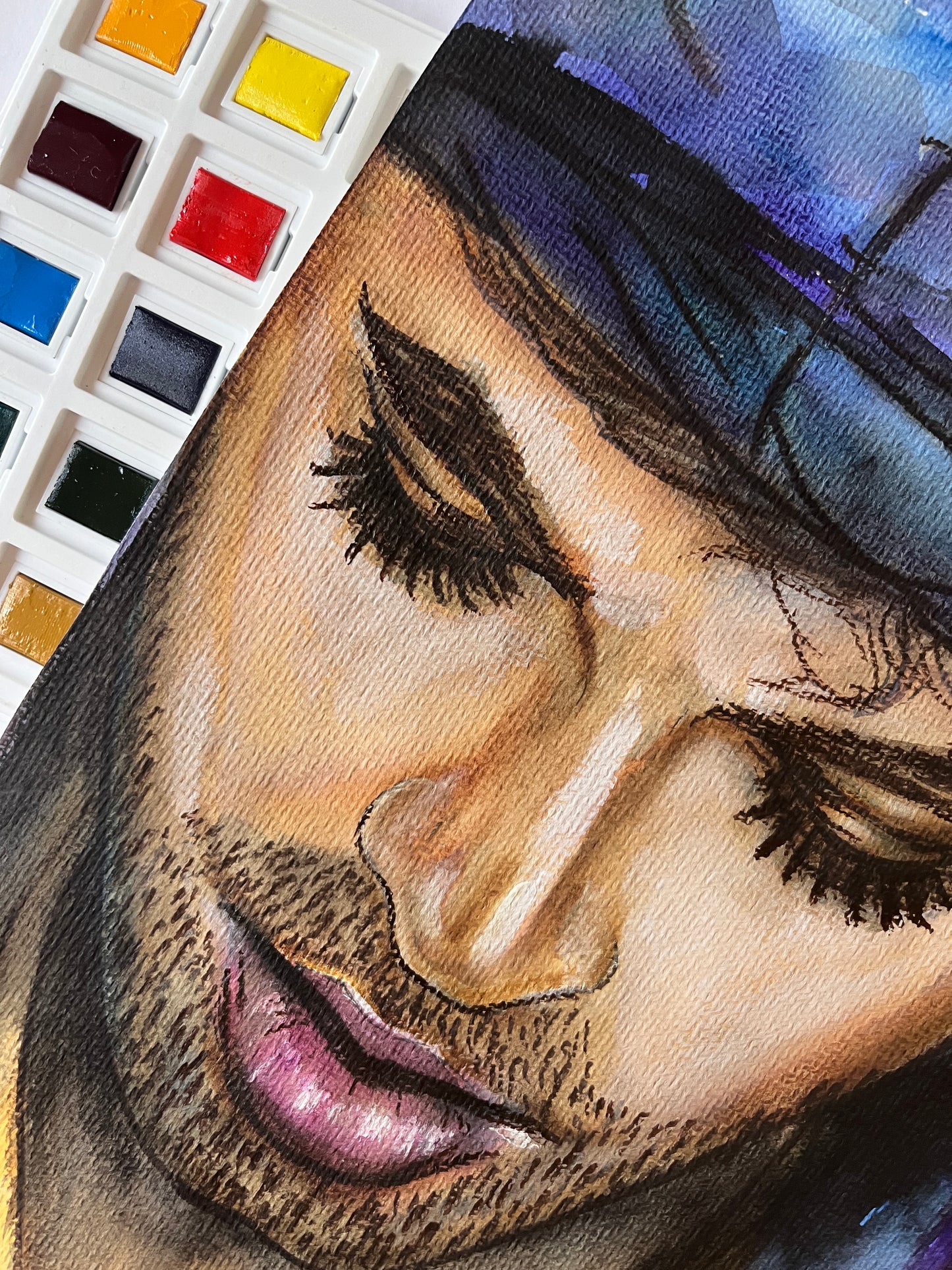 Enrique Iglesias, Hoodie, ORIGINAL Watercolor Painting by Svetlana Pelin