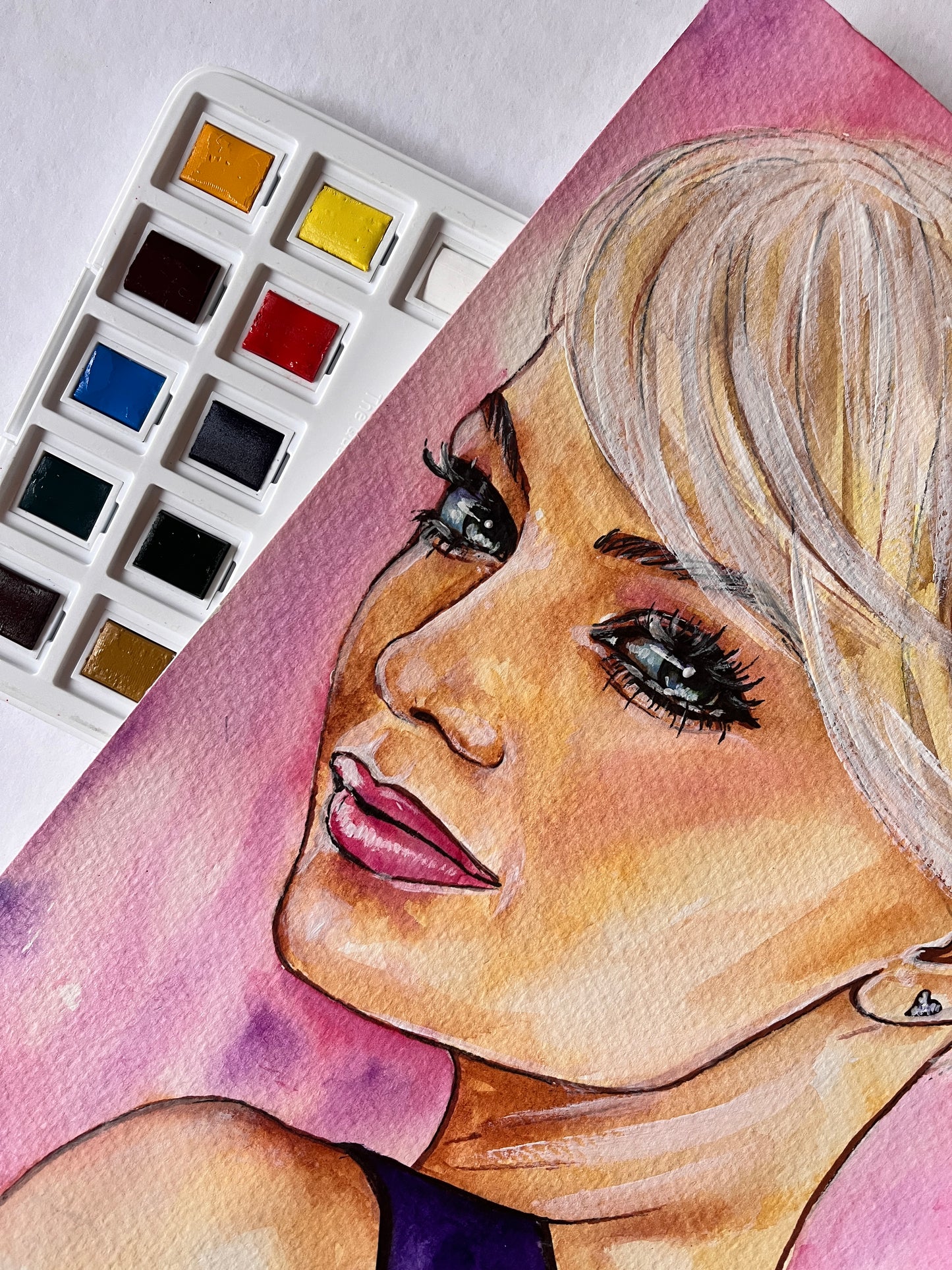 Emma Stone, ORIGINAL Watercolor Painting, Artwork by Svetlana Pelin