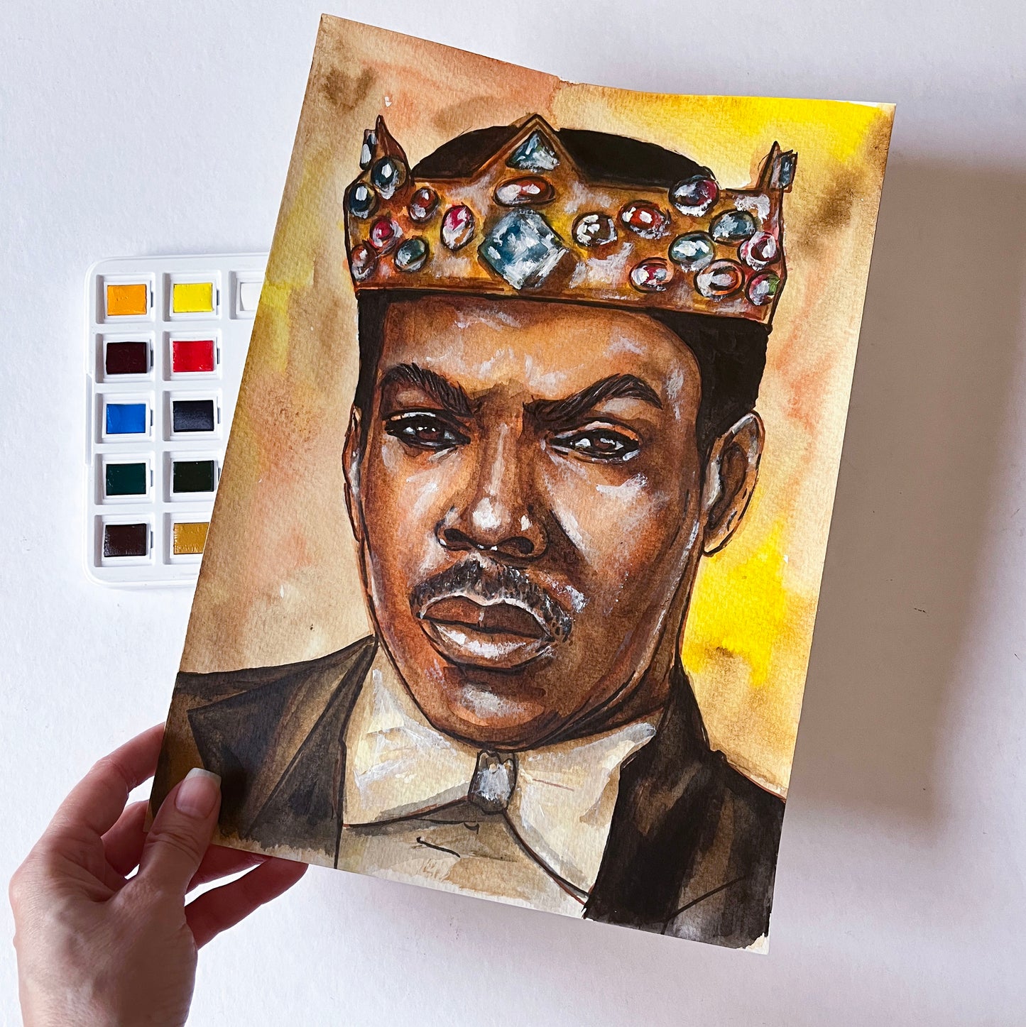 Eddie Murphy, ORIGINAL Watercolor Painting, Artwork by Svetlana Pelin