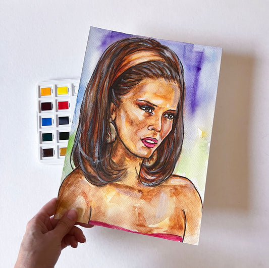 Eva Longoria, Gabrielle Solis, Desperate Housewives, Gabby, ORIGINAL Watercolor Painting, Artwork by Svetlana Pelin