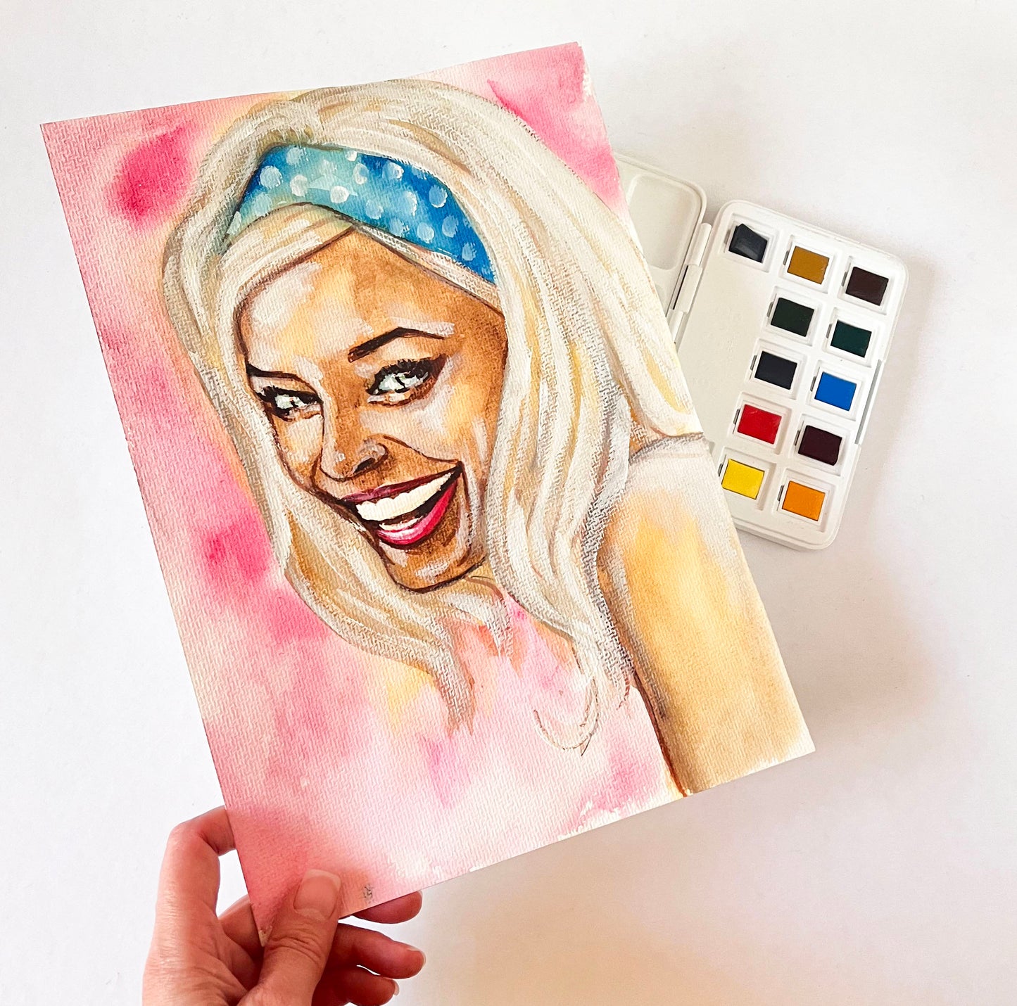 Margot Robbie, ORIGINAL Watercolor Painting, Artwork by Svetlana Pelin