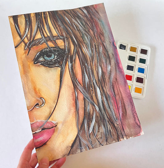 Victoria de Angelis, ORIGINAL Watercolor Painting, Artwork by Svetlana Pelin