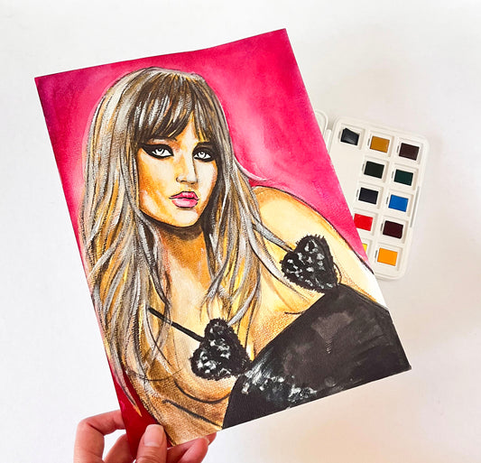Victoria de Angelis, ORIGINAL Watercolor Painting, Artwork by Svetlana Pelin