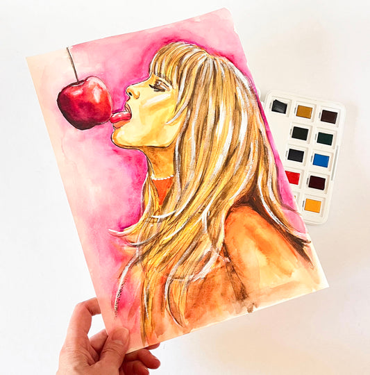 Victoria de Angelis, ORIGINAL Watercolor Painting, Artwork by Svetlana Pelin