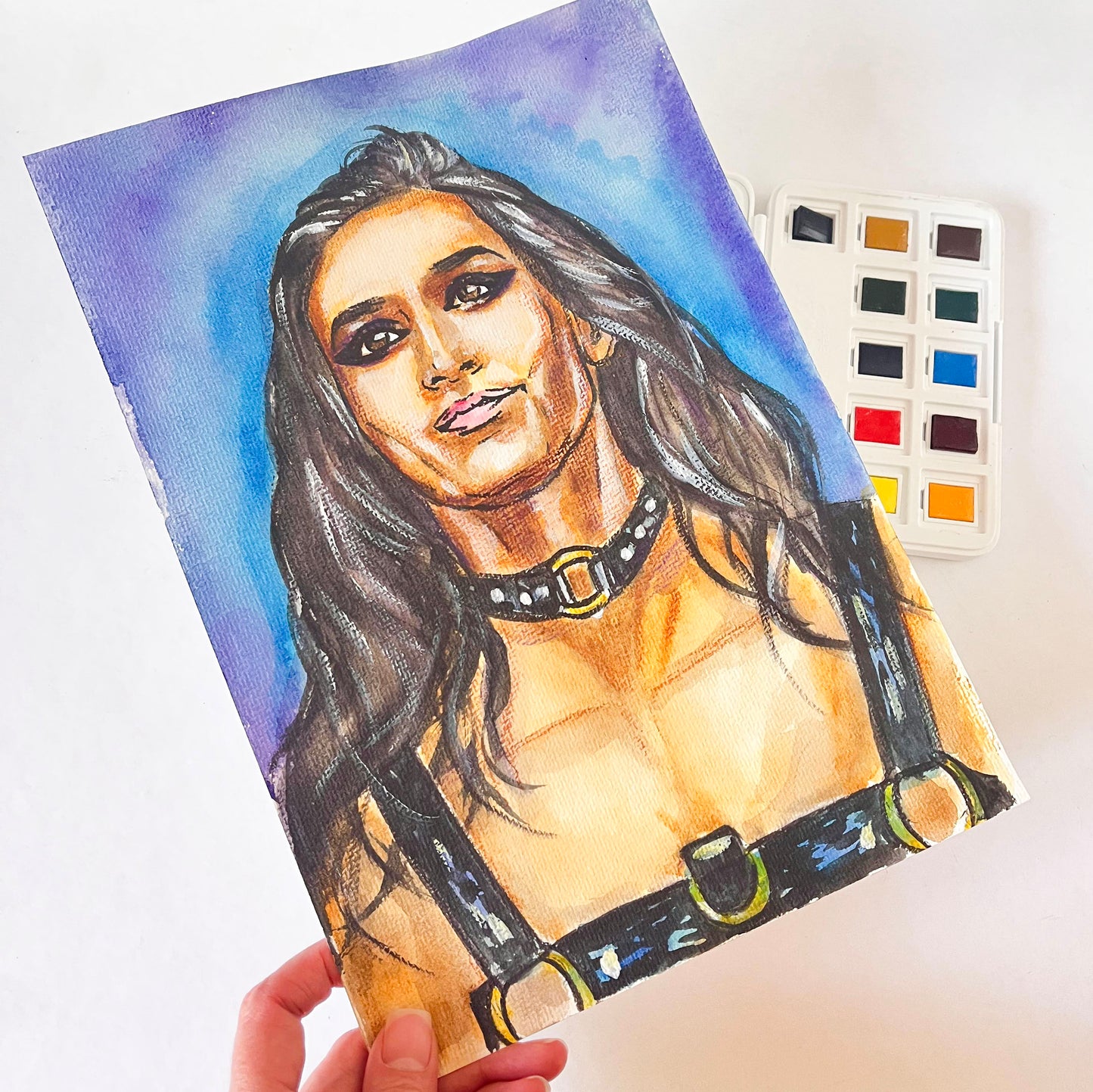 Ethan Torchio, ORIGINAL Watercolor Painting, Artwork by Svetlana Pelin