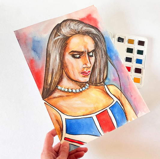 Ethan Torchio, ORIGINAL Watercolor Painting, Artwork by Svetlana Pelin