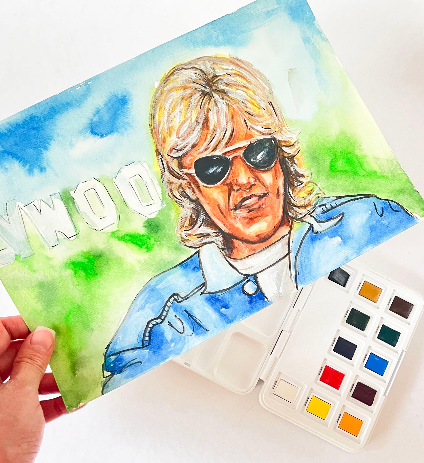 Dieter Bohlen, DB, MT, ORIGINAL Watercolor Painting, Artwork by Svetlana Pelin (Copy)