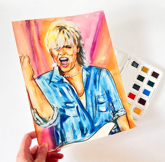 Dieter Bohlen, DB, MT, ORIGINAL Watercolor Painting, Artwork by Svetlana Pelin