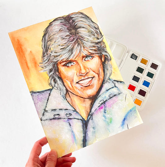 Dieter Bohlen, DB, MT, ORIGINAL Watercolor Painting, Artwork by Svetlana Pelin