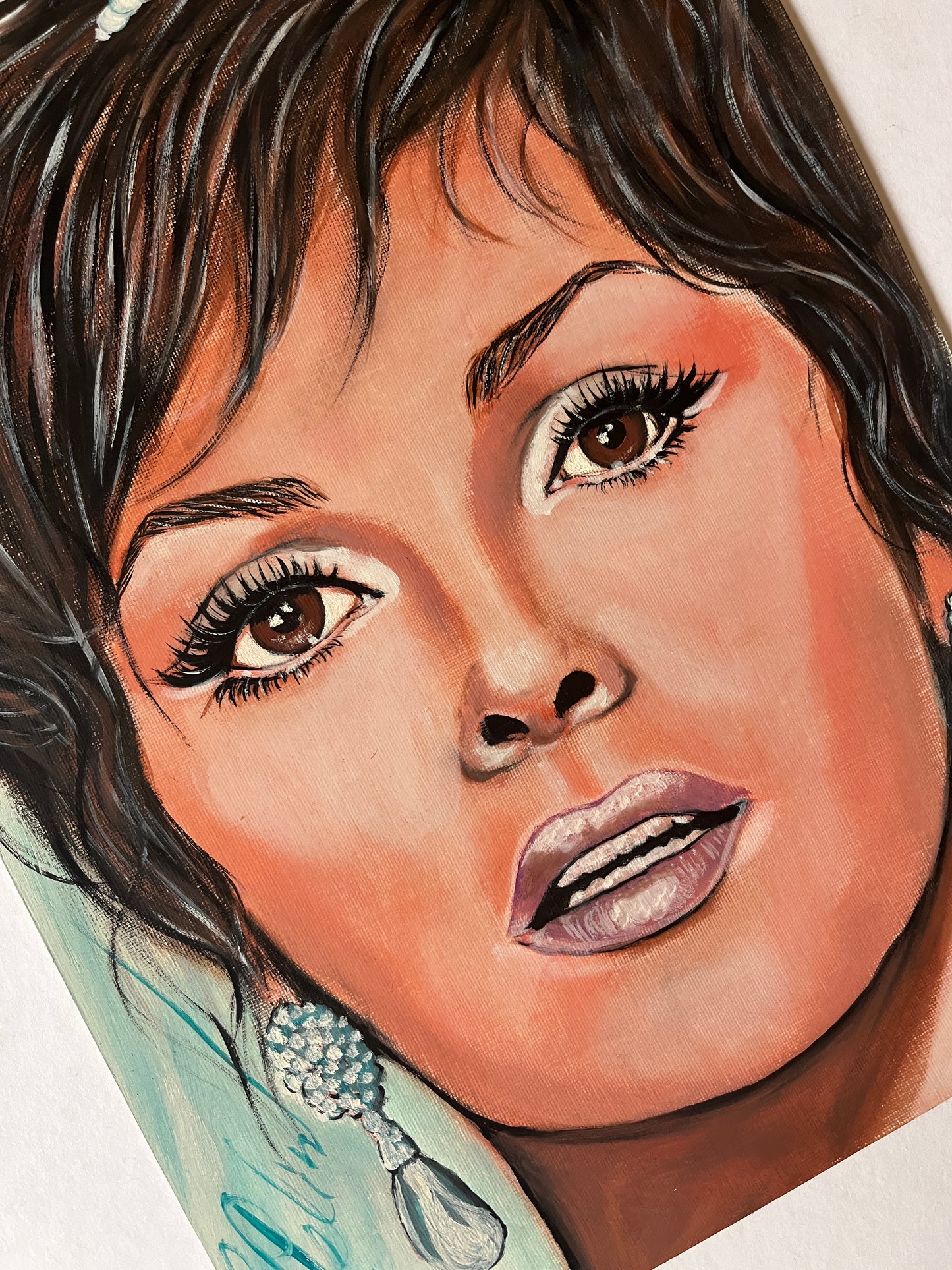 Gina Lollobrigida, Bride, Come September, ORIGINAL Oil Painting, Artwork by Svetlana Pelin