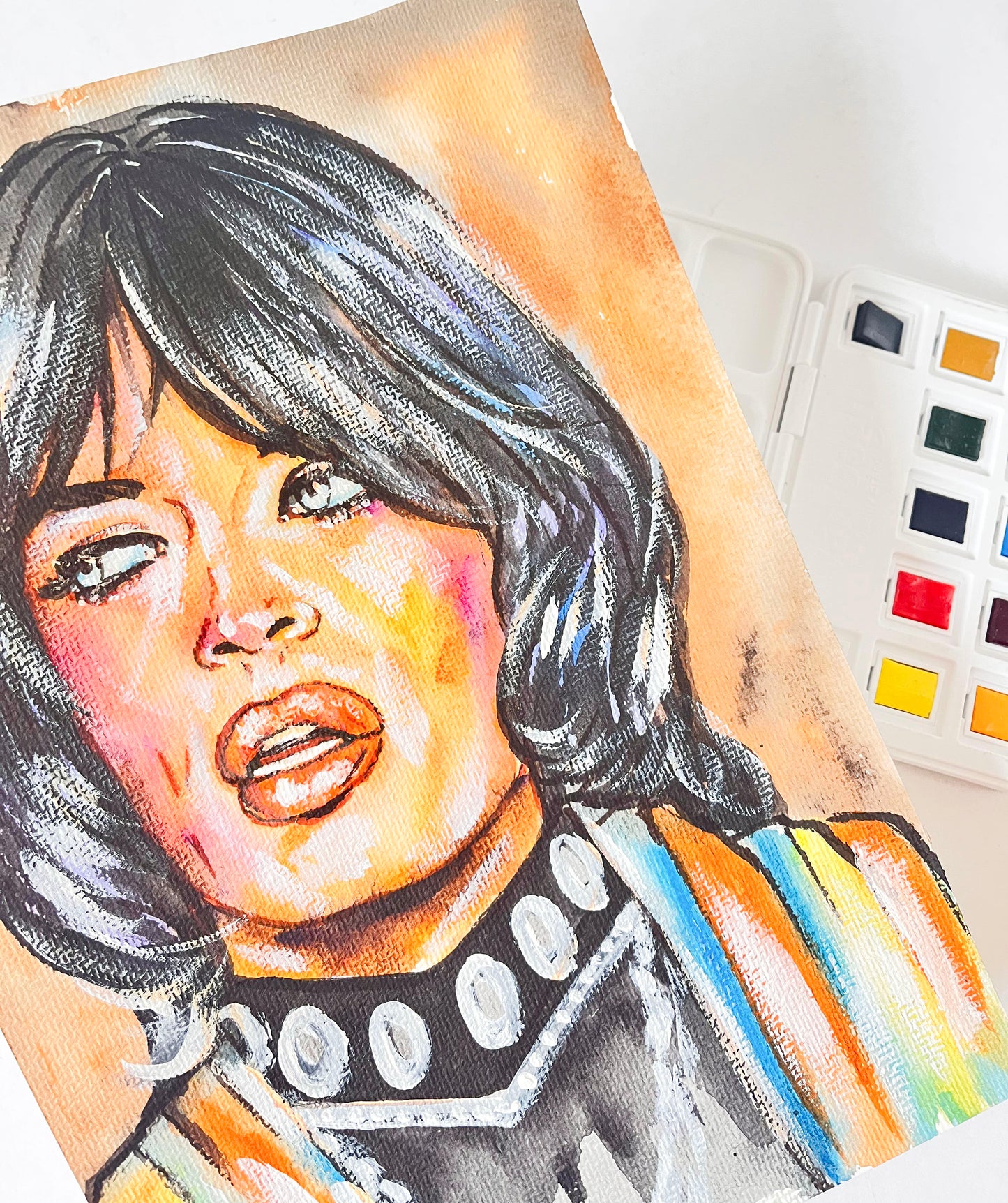 Mick Jagger, MJ, ORIGINAL Watercolor Painting, Artwork by Svetlana Pelin