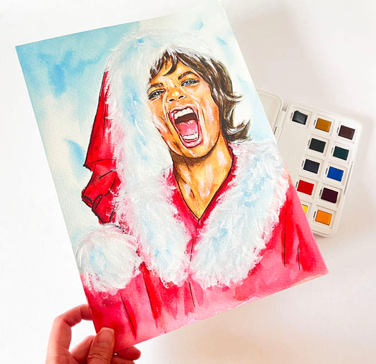 Mick Jagger, MJ, ORIGINAL Watercolor Painting, Artwork by Svetlana Pelin