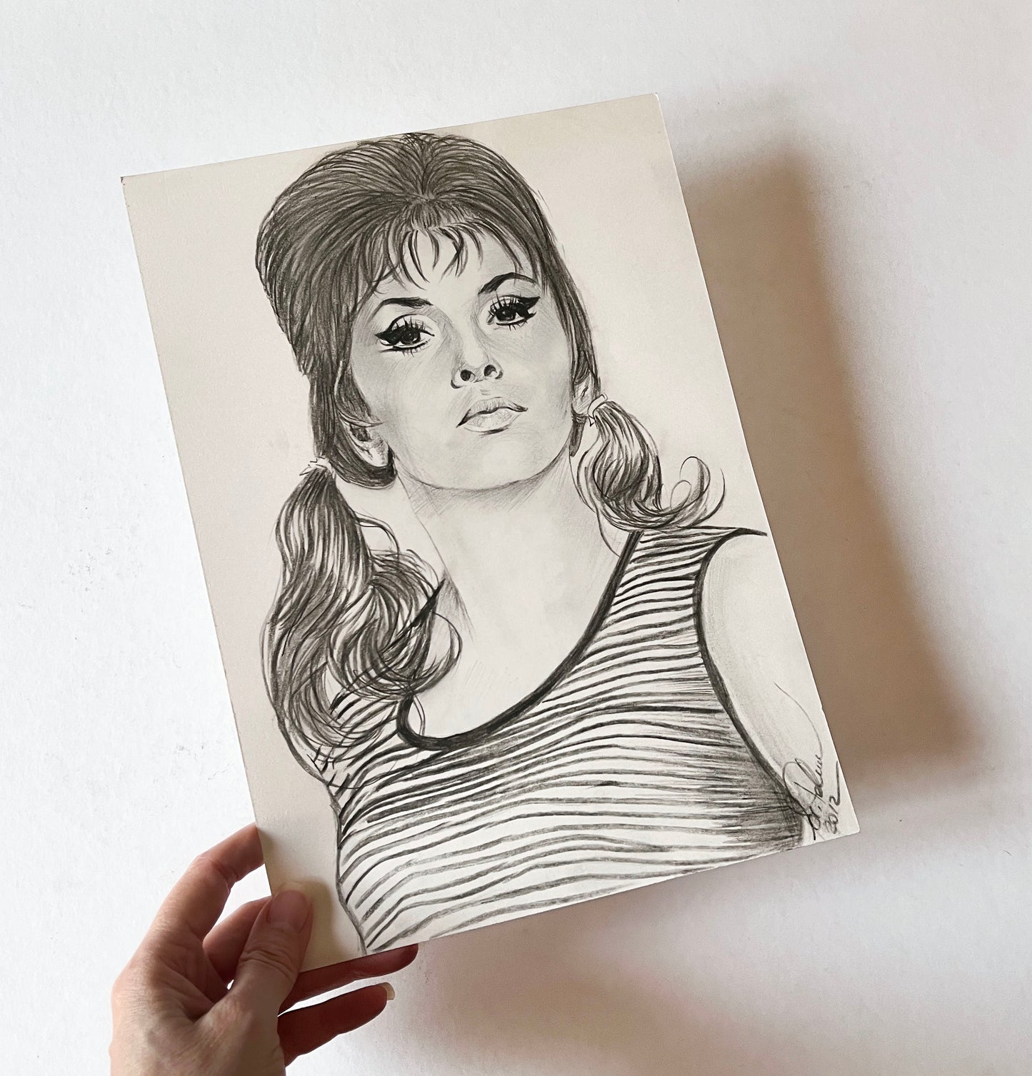 Gina Lollobrigida, ORIGINAL Pencil Drawing, Artwork by Svetlana Pelin