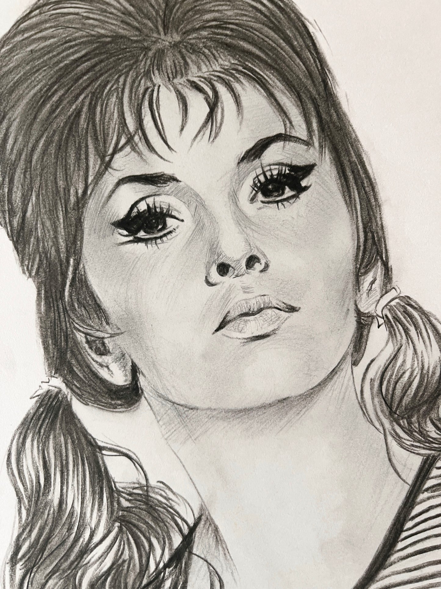 Gina Lollobrigida, ORIGINAL Pencil Drawing, Artwork by Svetlana Pelin