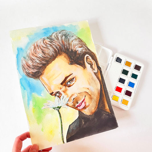 Mickey Rourke, ORIGINAL Watercolor Painting, Artwork by Svetlana Pelin