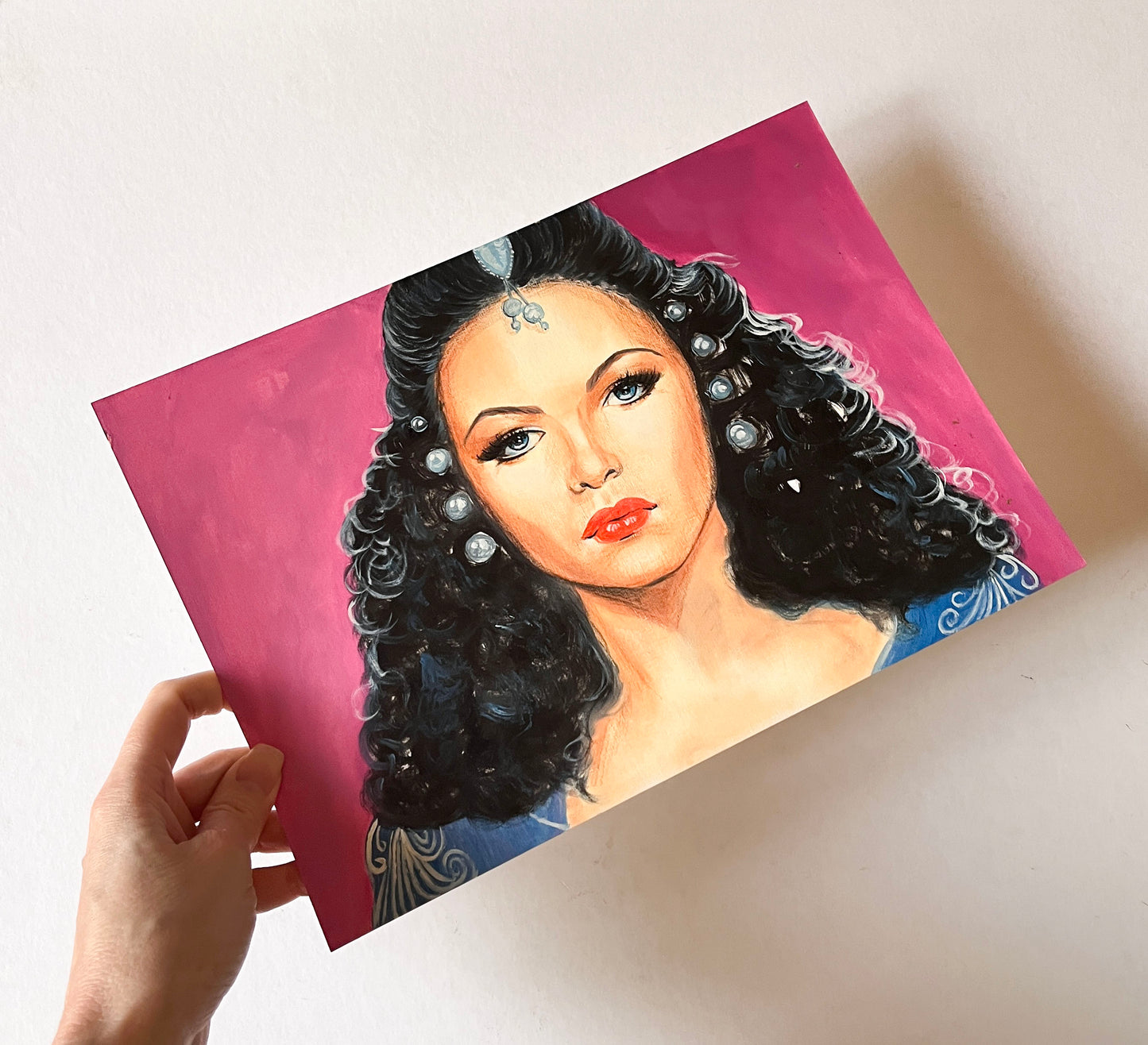 Gene Tierney, Zia, Sundown, ORIGINAL Oil Painting, Artwork by Svetlana Pelin