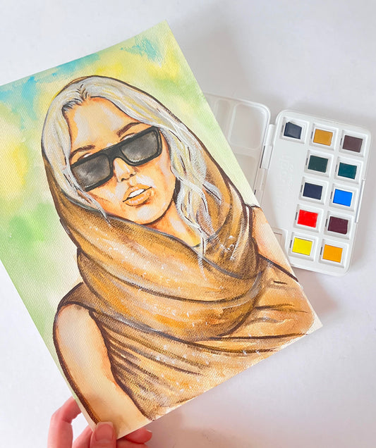Miley Cyrus, ORIGINAL Watercolor Painting, Artwork by Svetlana Pelin