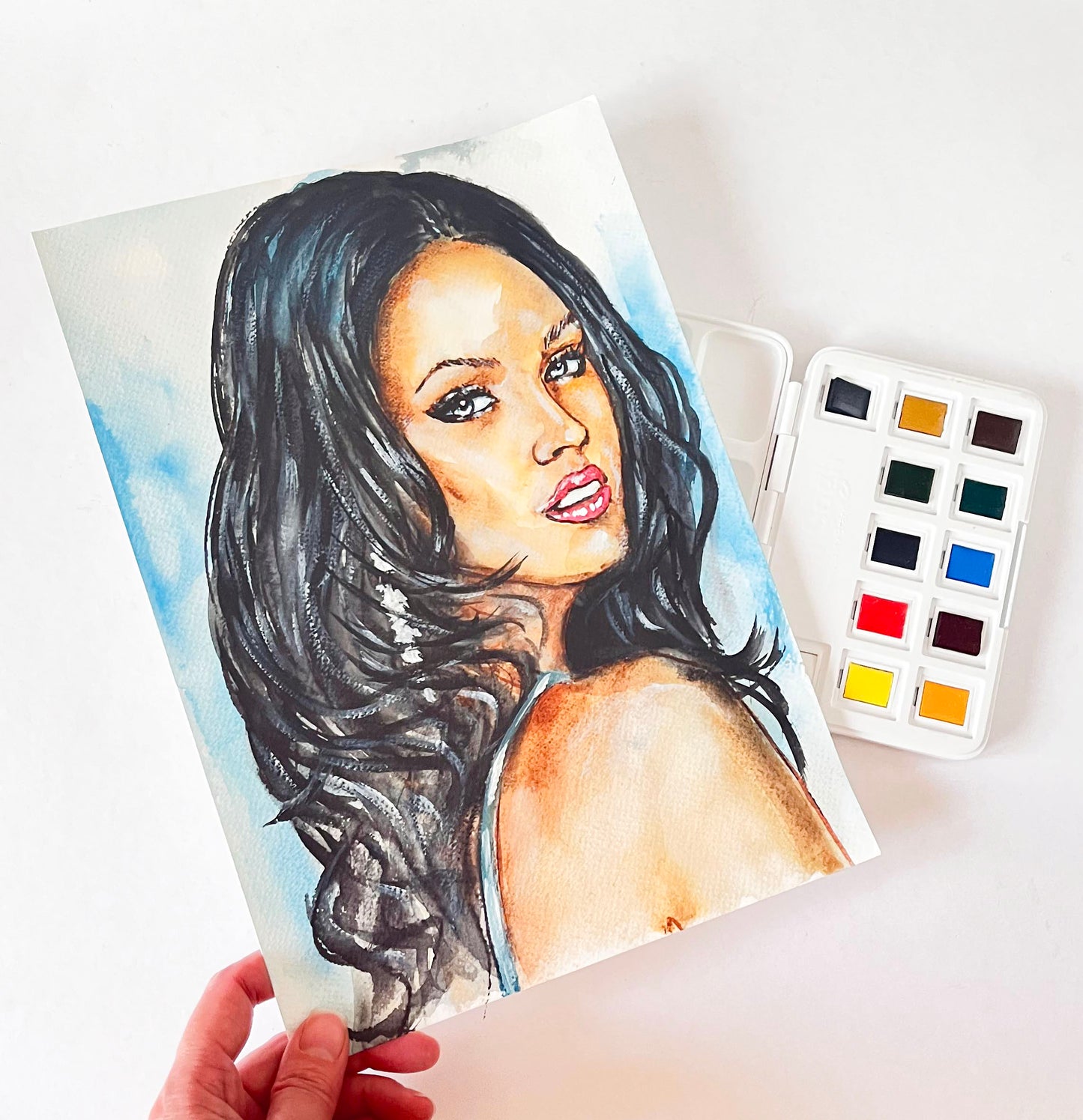 Megan Fox, ORIGINAL Watercolor Painting, Artwork by Svetlana Pelin