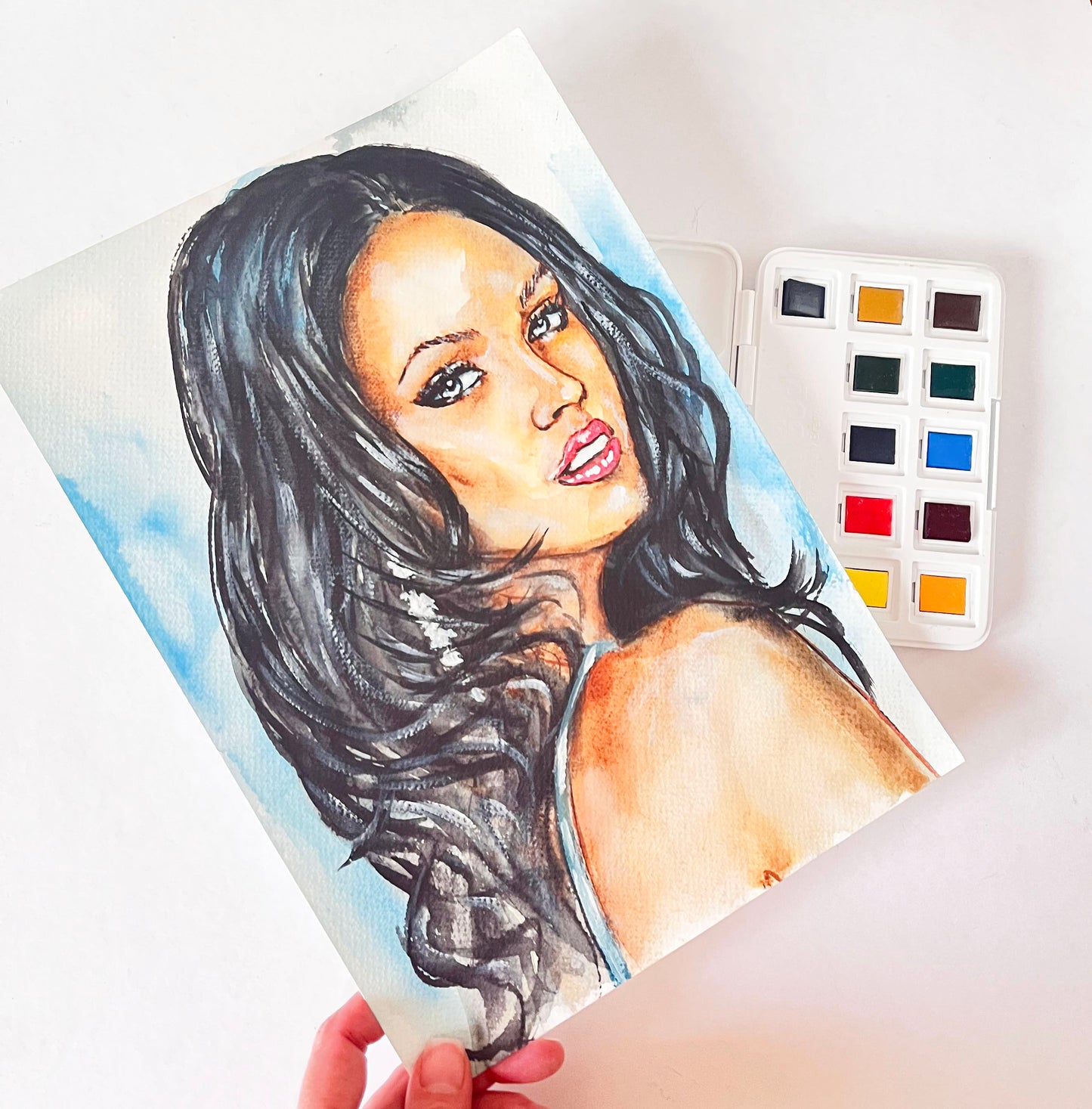 Megan Fox, ORIGINAL Watercolor Painting, Artwork by Svetlana Pelin
