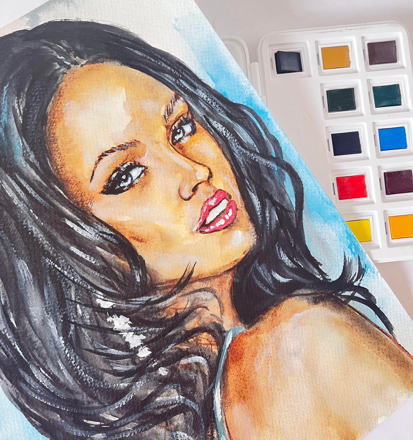 Megan Fox, ORIGINAL Watercolor Painting, Artwork by Svetlana Pelin