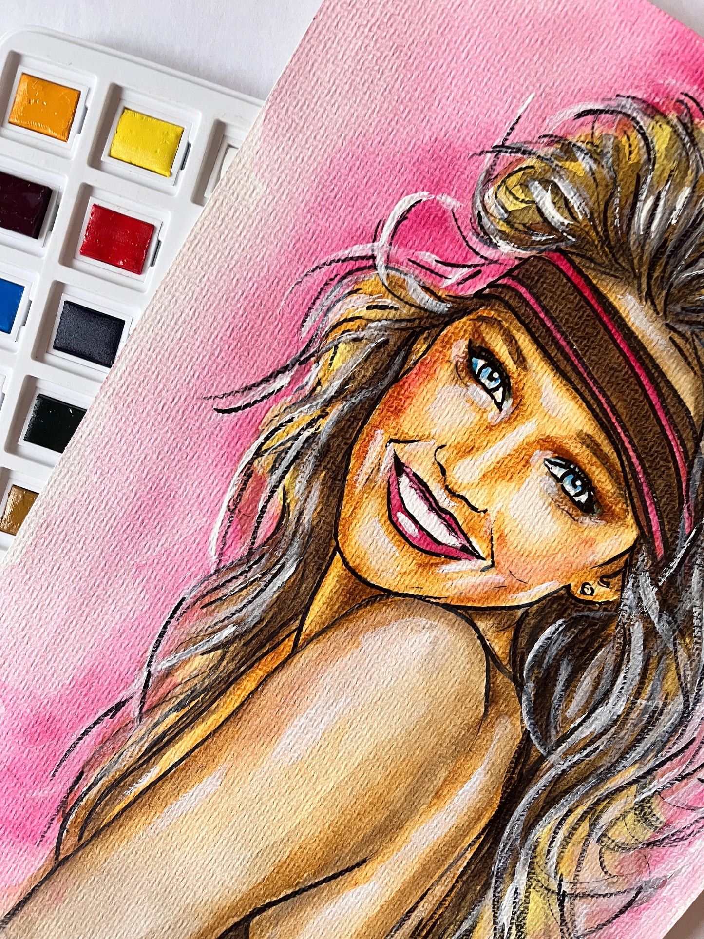 Heather Locklear, ORIGINAL Watercolor Painting, Artwork by Svetlana Pelin