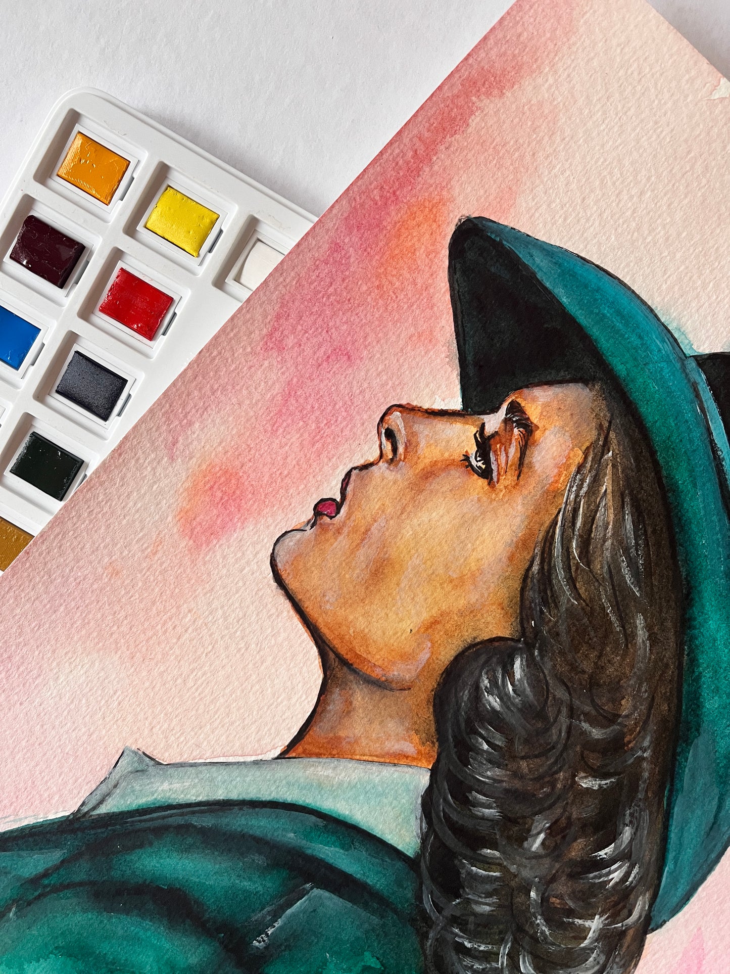 Ingrid Bergman, Casablanca, ORIGINAL Watercolor Painting, Artwork by Svetlana Pelin