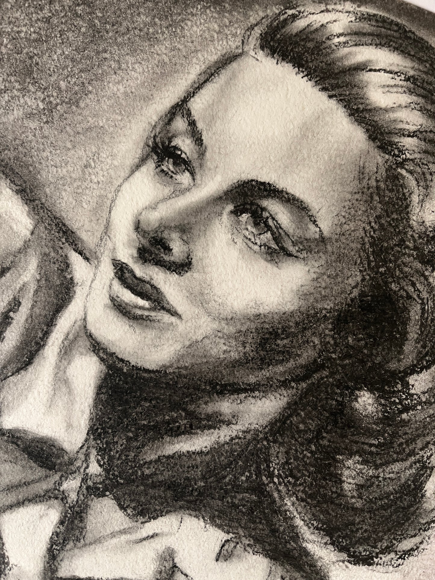 Ingrid Bergman, ORIGINAL Charcoal drawing, Artwork by Svetlana Pelin