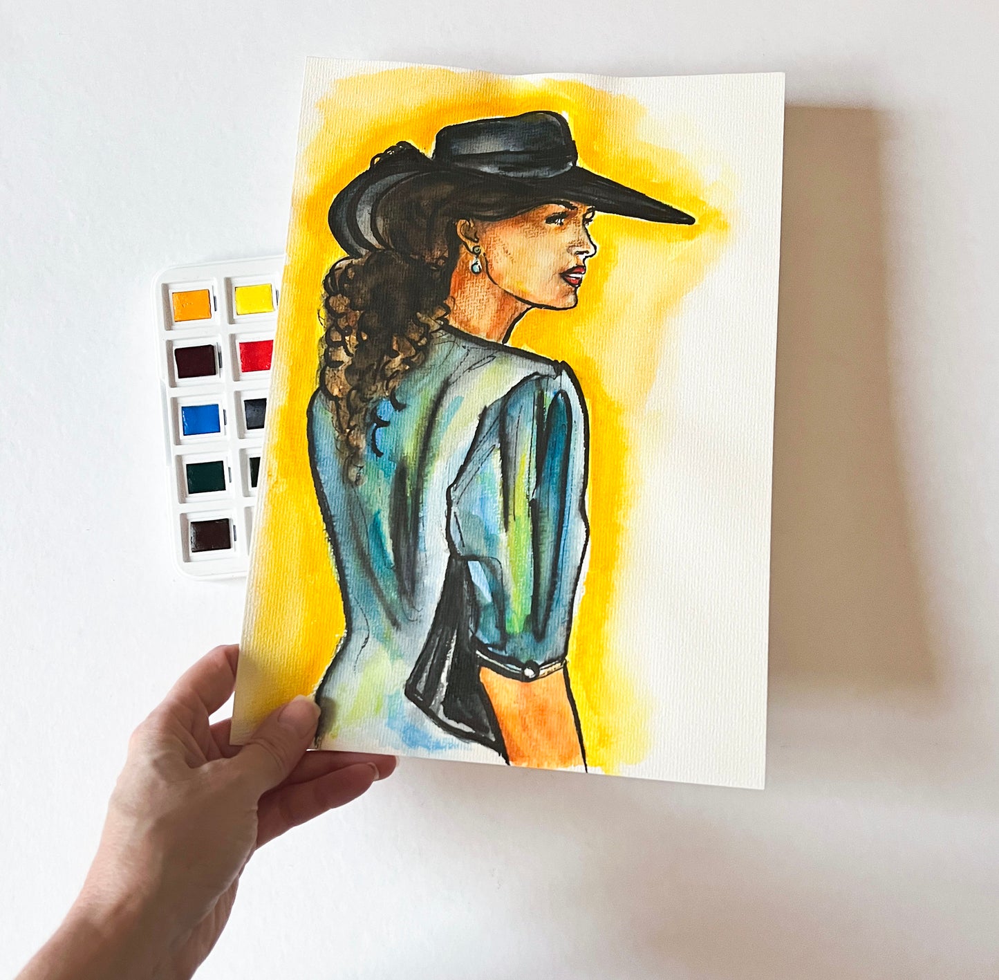 Julia Roberts, Pretty Woman, Rodeo drive, ORIGINAL Watercolor Painting, Artwork by Svetlana Pelin