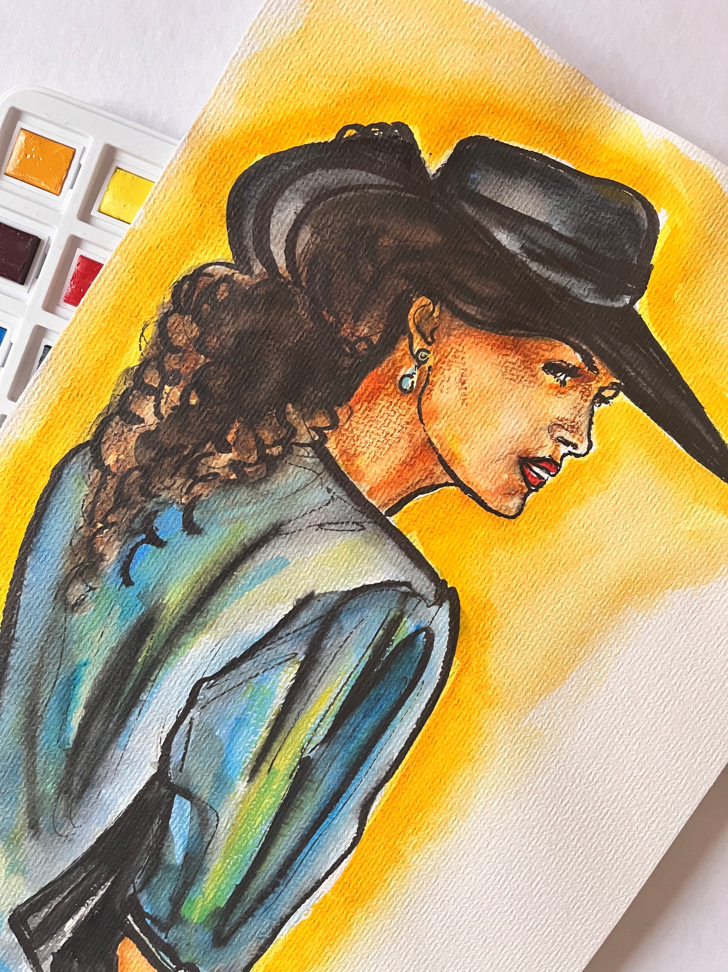 Julia Roberts, Pretty Woman, Rodeo drive, ORIGINAL Watercolor Painting, Artwork by Svetlana Pelin