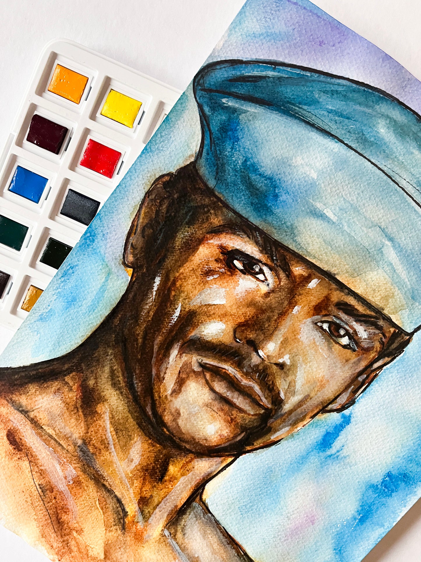 Jack Nicholson, The Last Detail, ORIGINAL Watercolor Painting, Artwork by Svetlana Pelin