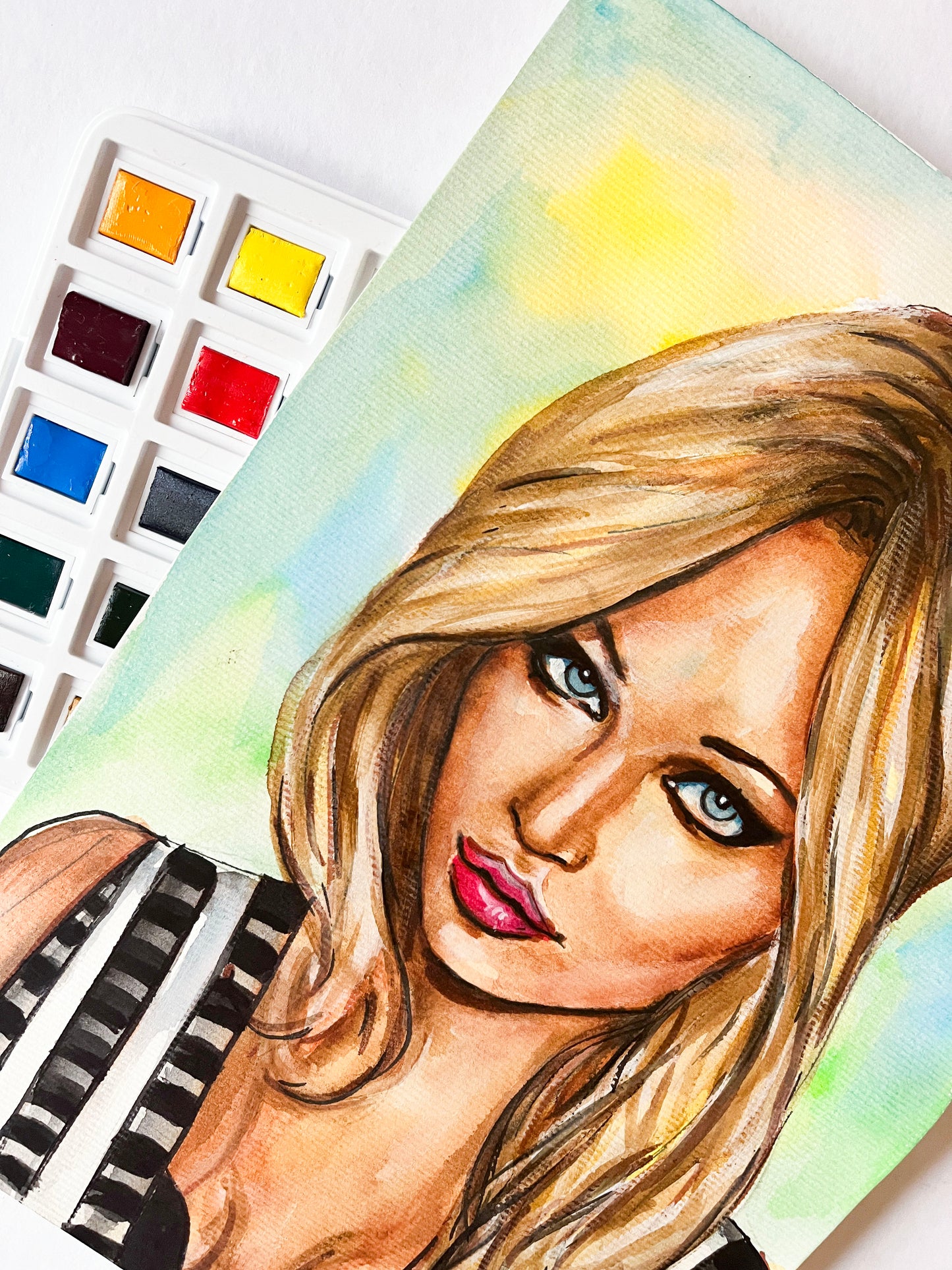 Jennifer Lawrence, ORIGINAL Watercolor Painting, Artwork by Svetlana Pelin