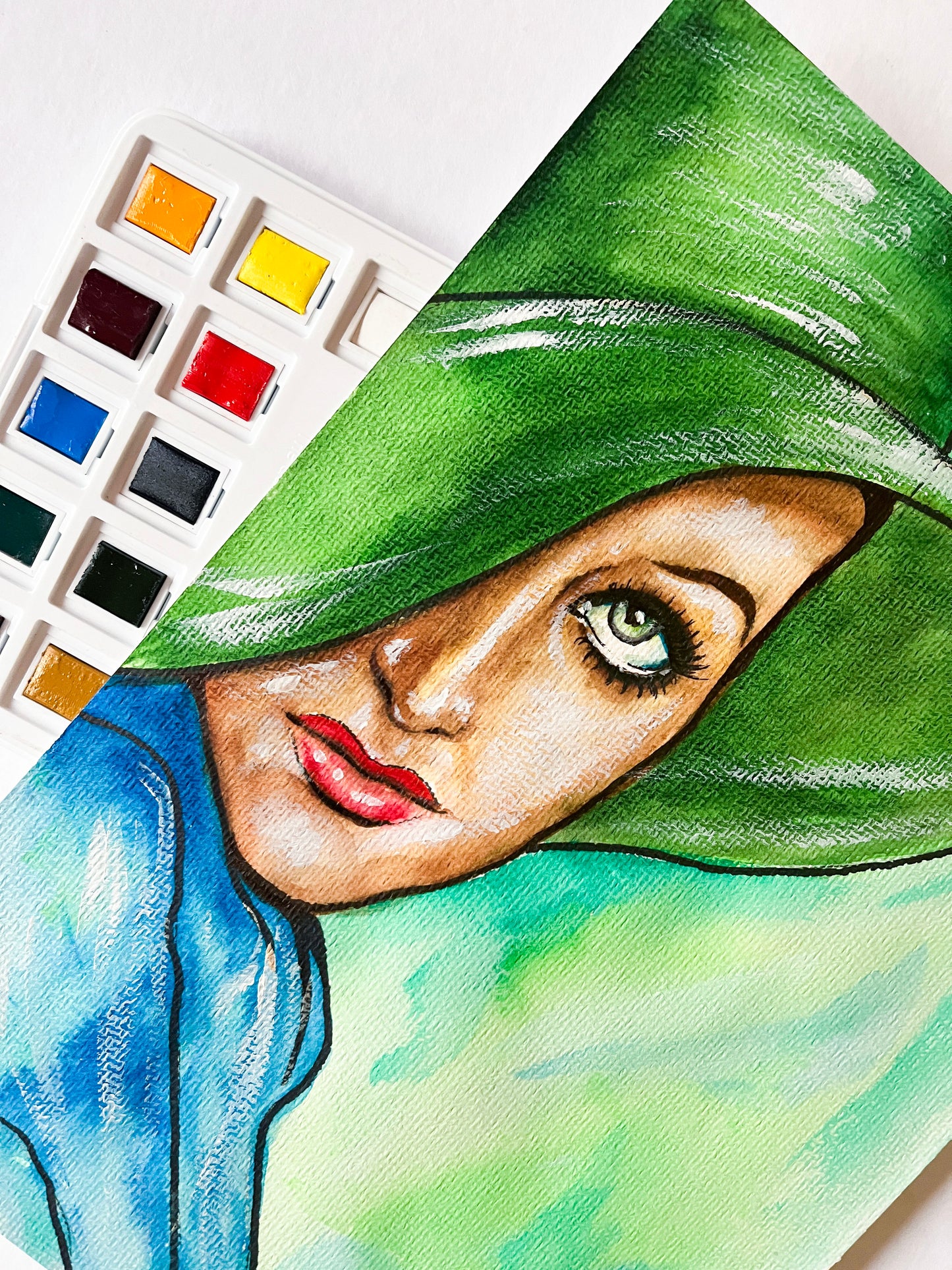 Joan Crawford, ORIGINAL Watercolor Painting, Artwork by Svetlana Pelin
