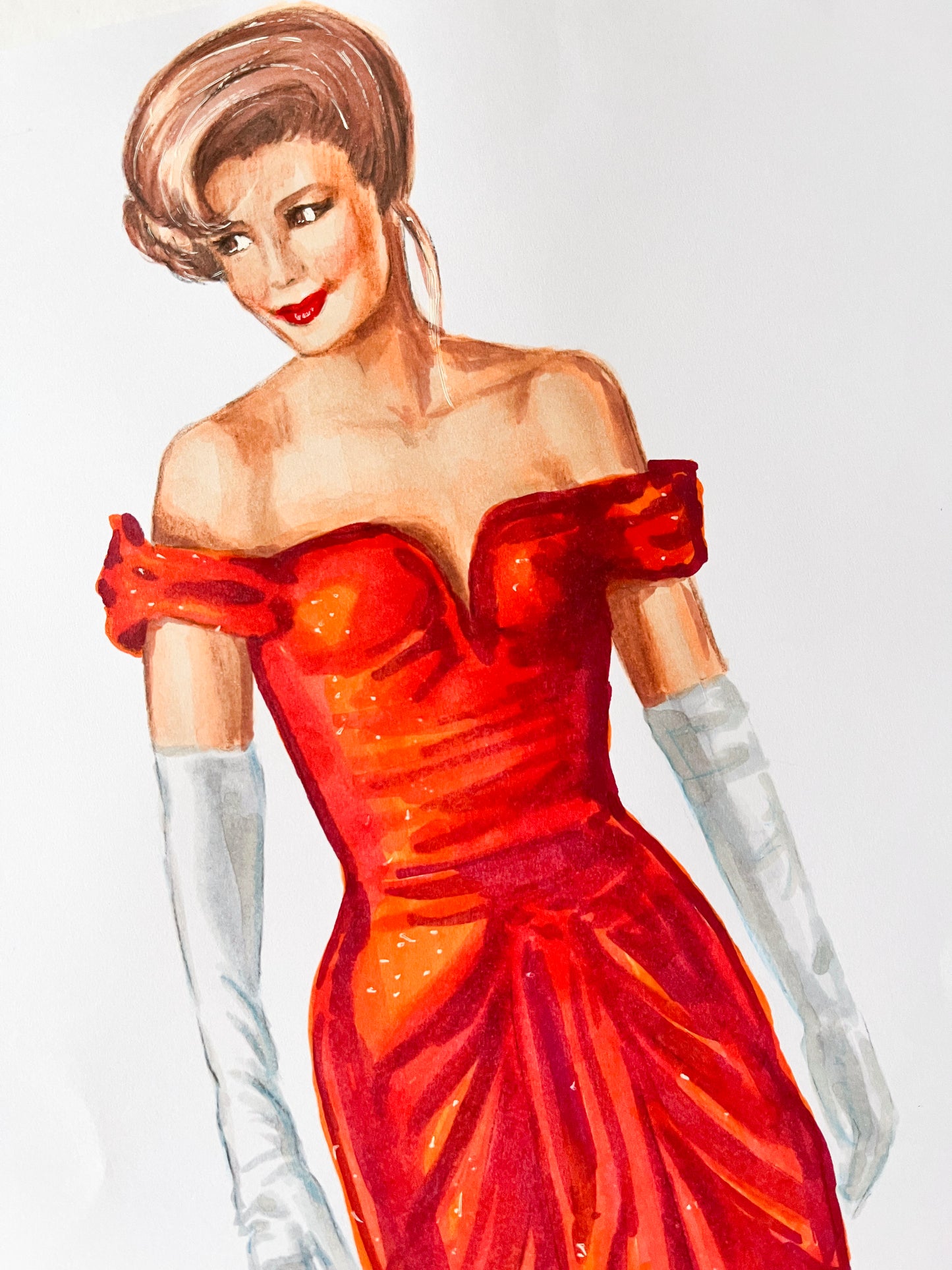 Julia Roberts, Pretty Woman, Opera, ORIGINAL Marker drawing, Artwork by Svetlana Pelin