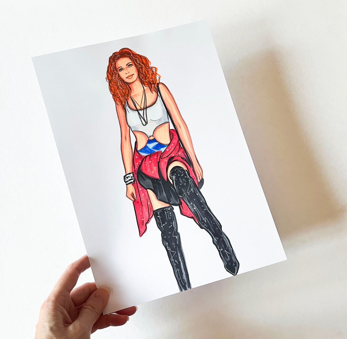 Julia Roberts, Pretty Woman, Boots, ORIGINAL Marker drawing, Artwork by Svetlana Pelin