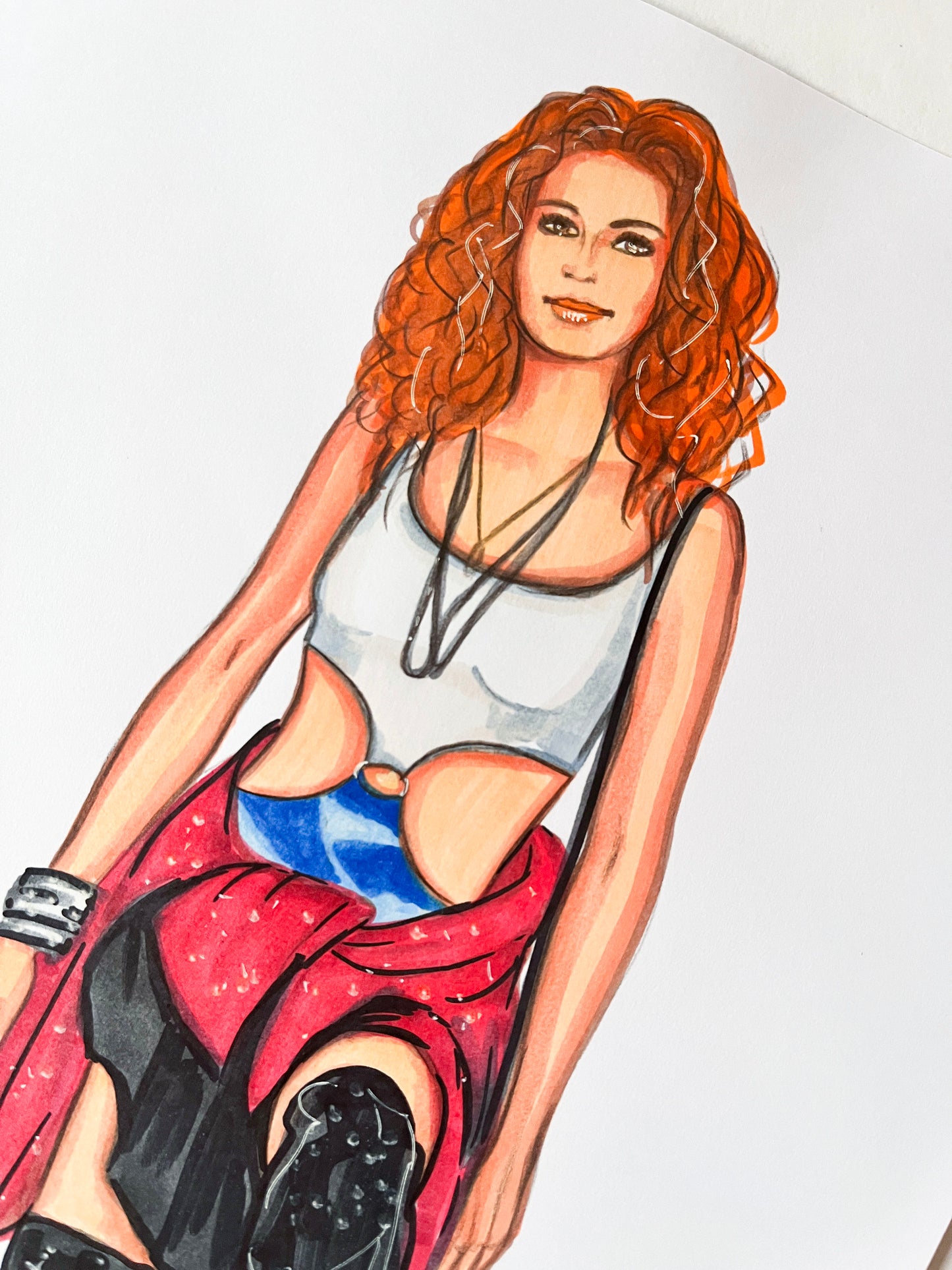 Julia Roberts, Pretty Woman, Boots, ORIGINAL Marker drawing, Artwork by Svetlana Pelin