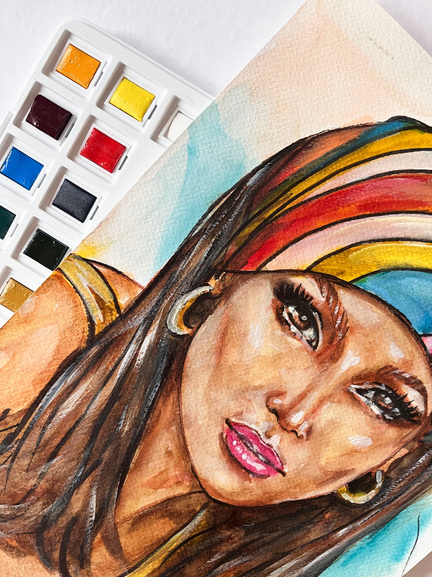 Jennifer Lopez, ORIGINAL Watercolor Painting, Artwork by Svetlana Pelin
