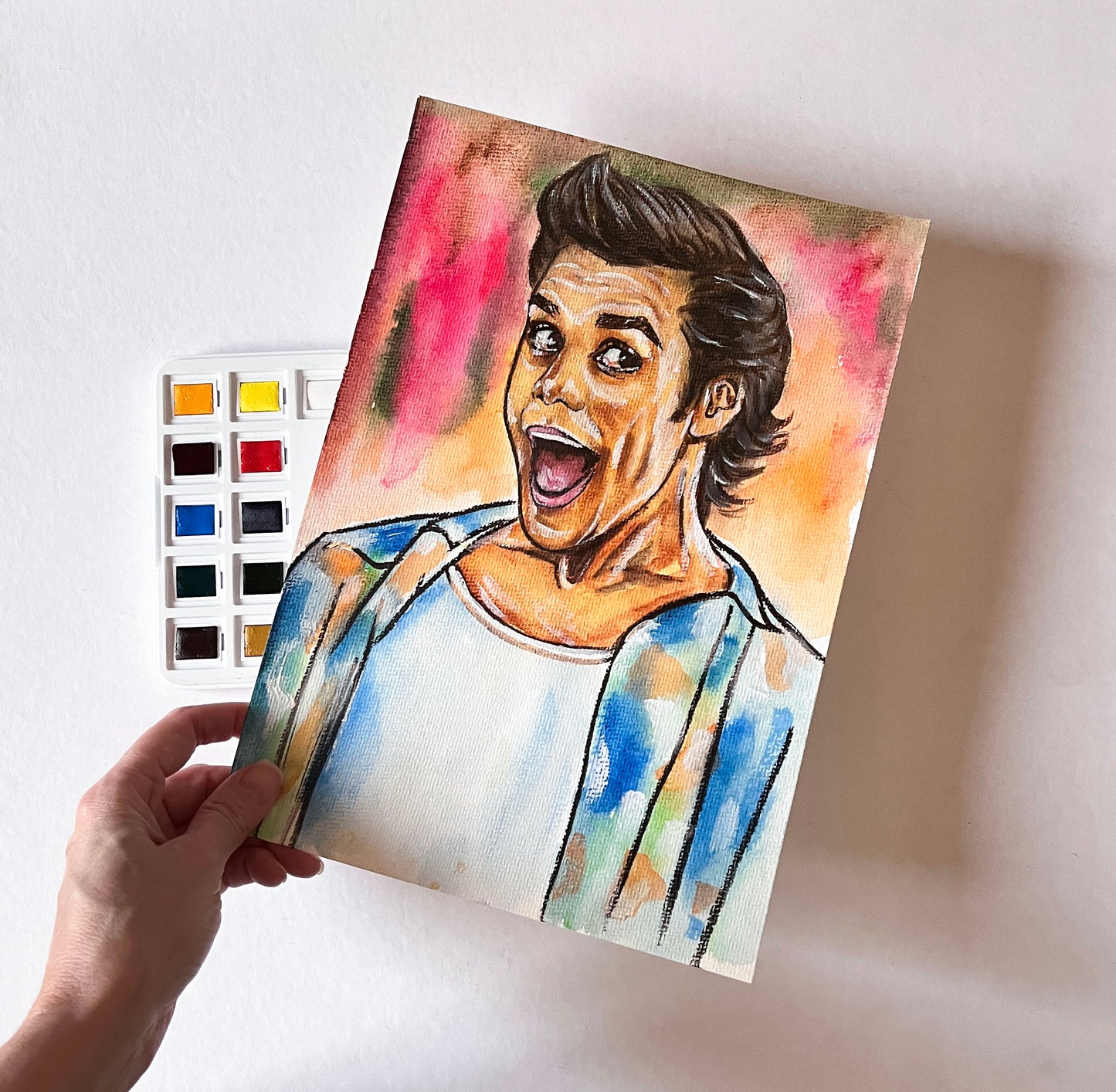 Jim Carrey, Ace Ventura, ORIGINAL Watercolor Painting, Artwork by Svetlana Pelin