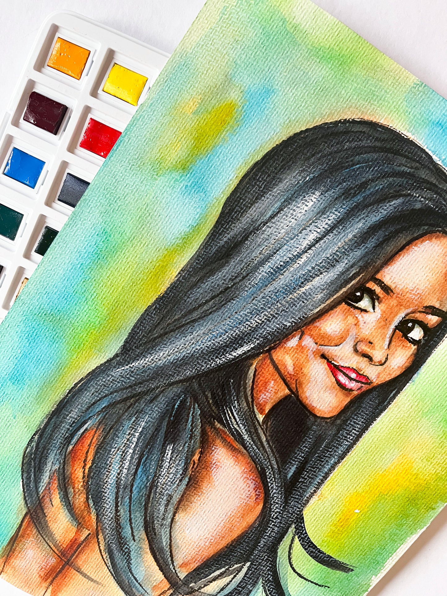 Jenna Ortega, ORIGINAL Watercolor Painting, Artwork by Svetlana Pelin